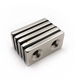 Square NdFeB Permanent Magnets Neodymium Magnets With Countersunk Holes